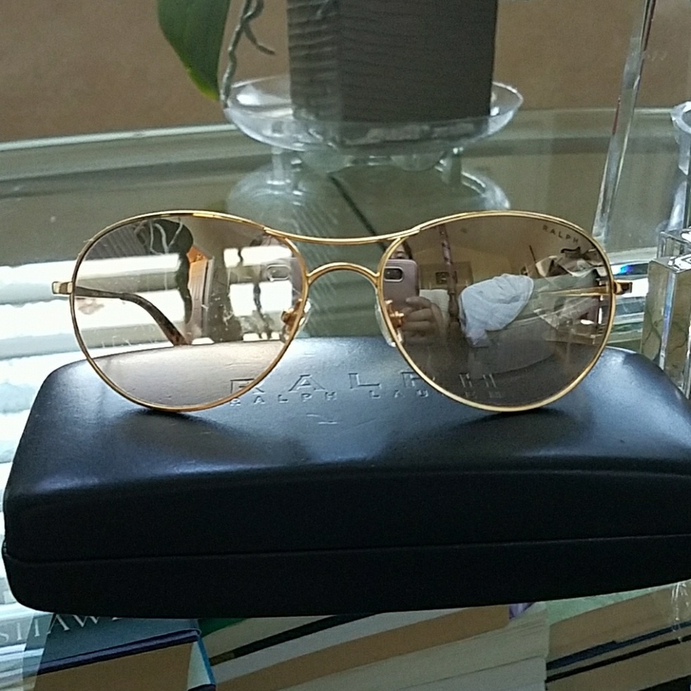Ralph Lauren gold aviator sunglasses